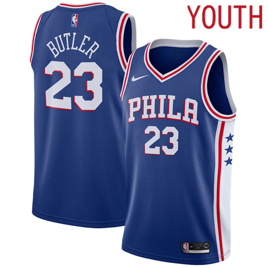 Youth Philadelphia 76ers #23 Jimmy Butler Nike Blue Swingman NBA Jersey->youth nba jersey->Youth Jersey